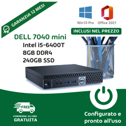 Dell Optiplex 7040 Mini Intel i5-6400T Ram 8GB DDR4 SSD 240GB